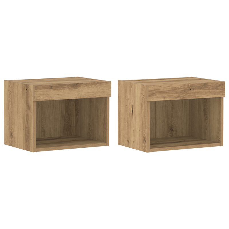 Casa si Gradina - Mobilier - Comode si corpuri - Comode - Dulapuri de perete LED-uri, 2 buc. stejar artizanal 40x30x30 cm - Infinity.ro
