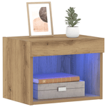 Casa si Gradina - Mobilier - Comode si corpuri - Comode - Dulapuri de perete LED-uri, 2 buc. stejar artizanal 40x30x30 cm - Infinity.ro