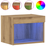 Casa si Gradina - Mobilier - Comode si corpuri - Comode - Dulapuri de perete LED-uri, 2 buc. stejar artizanal 40x30x30 cm - Infinity.ro