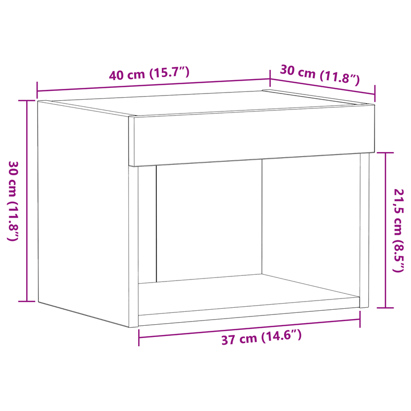 Casa si Gradina - Mobilier - Comode si corpuri - Comode - Dulapuri de perete LED-uri, 2 buc. stejar artizanal 40x30x30 cm - Infinity.ro