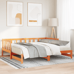 Casa si Gradina - Mobilier - Paturi si accesorii - Paturi - Pat zi-noapte cu extensie Maro Ceara 180x200 cm Lemn masiv de pin - Infinity.ro