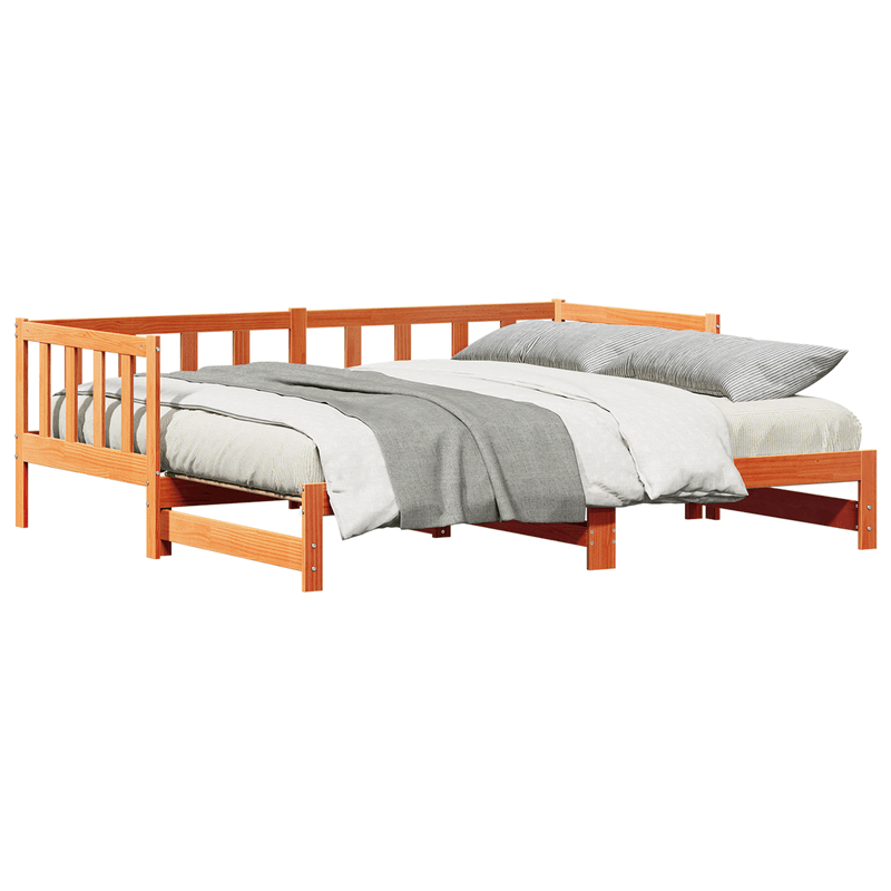 Casa si Gradina - Mobilier - Paturi si accesorii - Paturi - Pat zi-noapte cu extensie Maro Ceara 180x200 cm Lemn masiv de pin - Infinity.ro