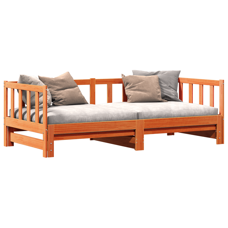 Casa si Gradina - Mobilier - Paturi si accesorii - Paturi - Pat zi-noapte cu extensie Maro Ceara 180x200 cm Lemn masiv de pin - Infinity.ro