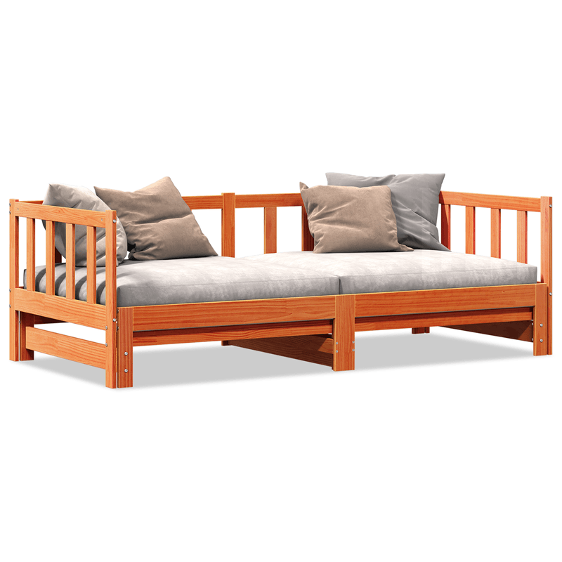 Casa si Gradina - Mobilier - Paturi si accesorii - Paturi - Pat zi-noapte cu extensie Maro Ceara 180x200 cm Lemn masiv de pin - Infinity.ro