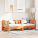 Casa si Gradina - Mobilier - Paturi si accesorii - Paturi - Pat zi-noapte cu extensie Maro Ceara 180x200 cm Lemn masiv de pin - Infinity.ro