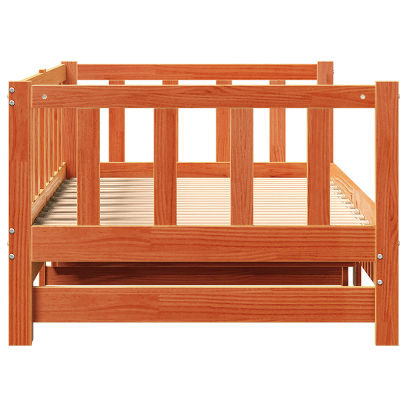 Casa si Gradina - Mobilier - Paturi si accesorii - Paturi - Pat zi-noapte cu extensie Maro Ceara 180x200 cm Lemn masiv de pin - Infinity.ro