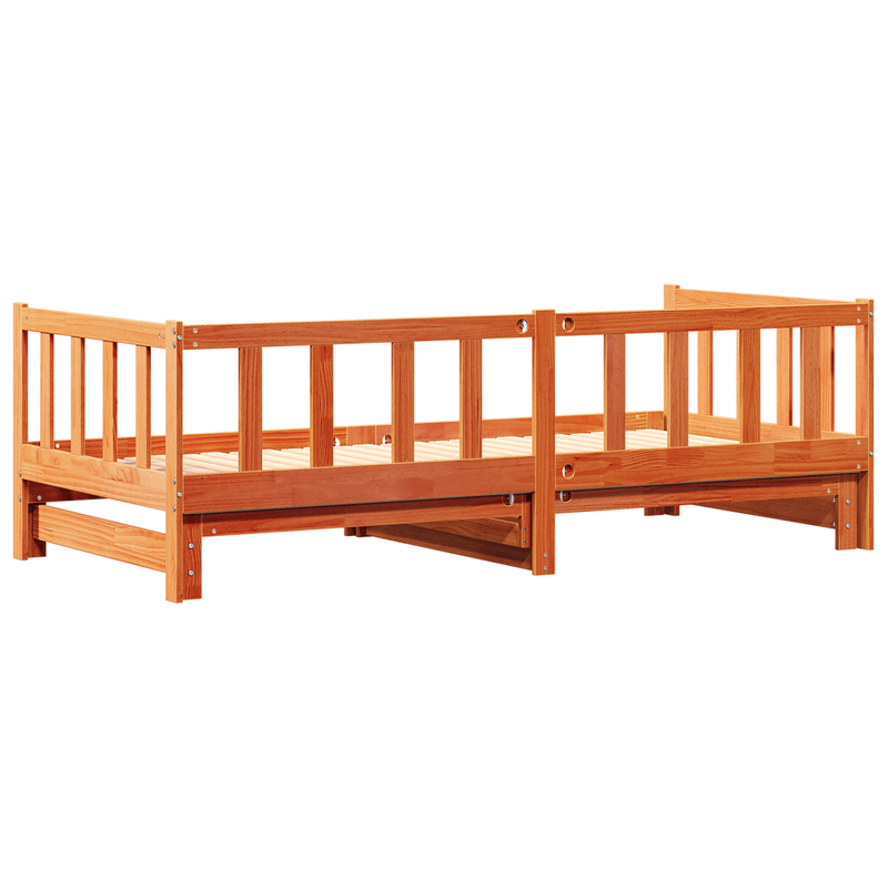 Casa si Gradina - Mobilier - Paturi si accesorii - Paturi - Pat zi-noapte cu extensie Maro Ceara 180x200 cm Lemn masiv de pin - Infinity.ro
