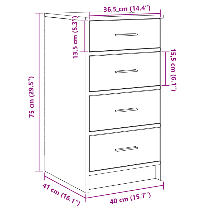 Casa si Gradina - Mobilier - Comode si corpuri - Comode - Dulap, stejar negru, 40x41x75 cm, lemn prelucrat - Infinity.ro