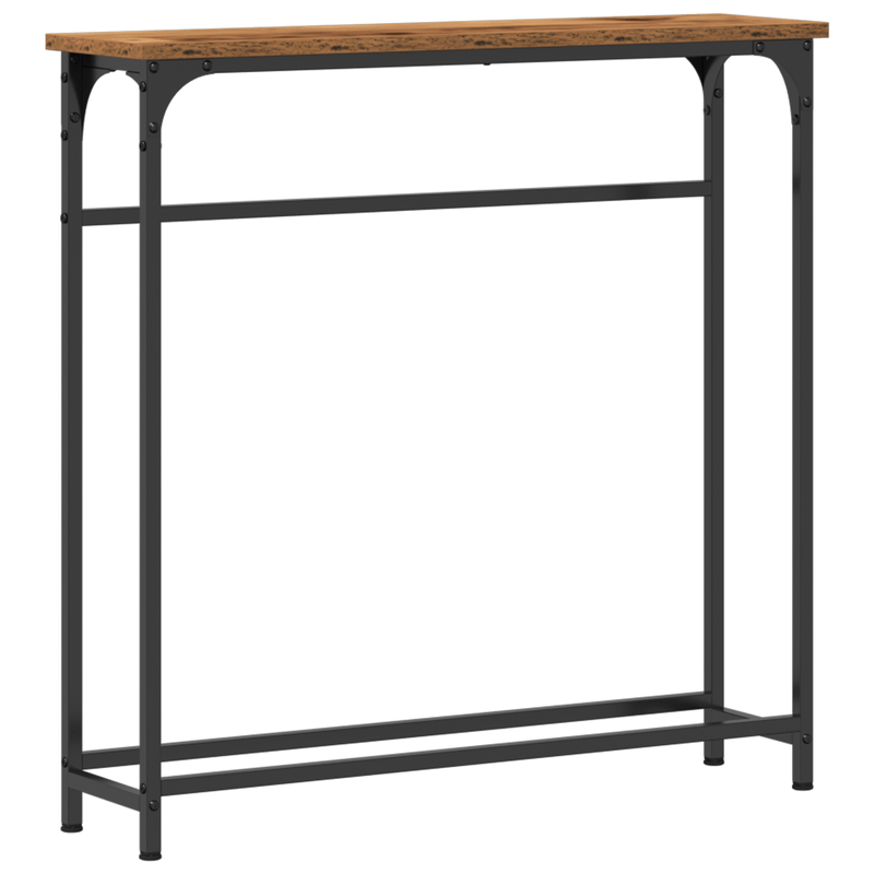Casa si Gradina - Mobilier - Comode si corpuri - Console - Masa consola, lemn vechi, 75x19,5x75 cm, lemn prelucrat si otel - Infinity.ro