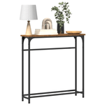 Casa si Gradina - Mobilier - Comode si corpuri - Console - Masa consola, lemn vechi, 75x19,5x75 cm, lemn prelucrat si otel - Infinity.ro