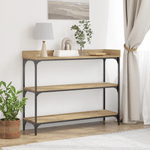 Casa si Gradina - Mobilier - Comode si corpuri - Console - Masa consola, stejar artizanal, 100x30x80 cm, lemn si otel - Infinity.ro