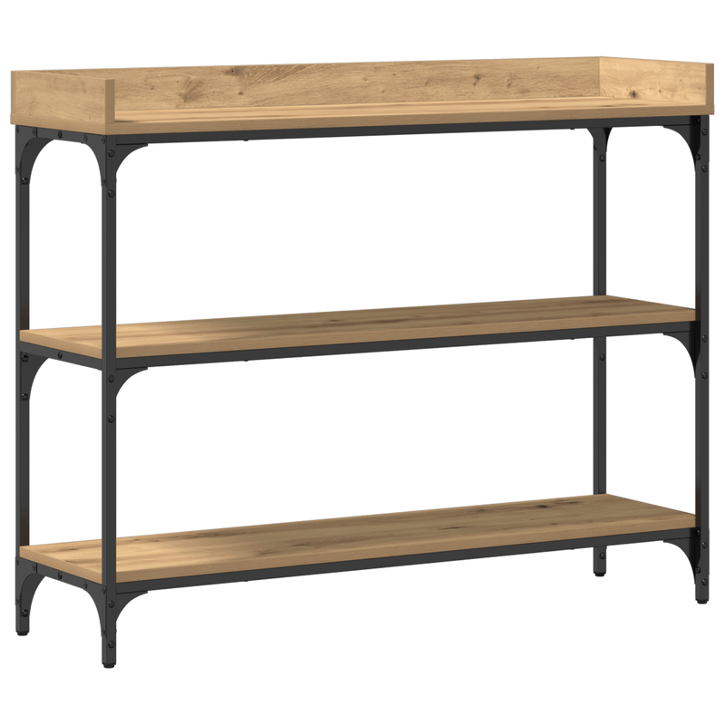 Casa si Gradina - Mobilier - Comode si corpuri - Console - Masa consola, stejar artizanal, 100x30x80 cm, lemn si otel - Infinity.ro
