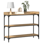 Casa si Gradina - Mobilier - Comode si corpuri - Console - Masa consola, stejar artizanal, 100x30x80 cm, lemn si otel - Infinity.ro