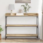 Casa si Gradina - Mobilier - Comode si corpuri - Console - Masa consola, stejar artizanal, 100x30x80 cm, lemn si otel - Infinity.ro