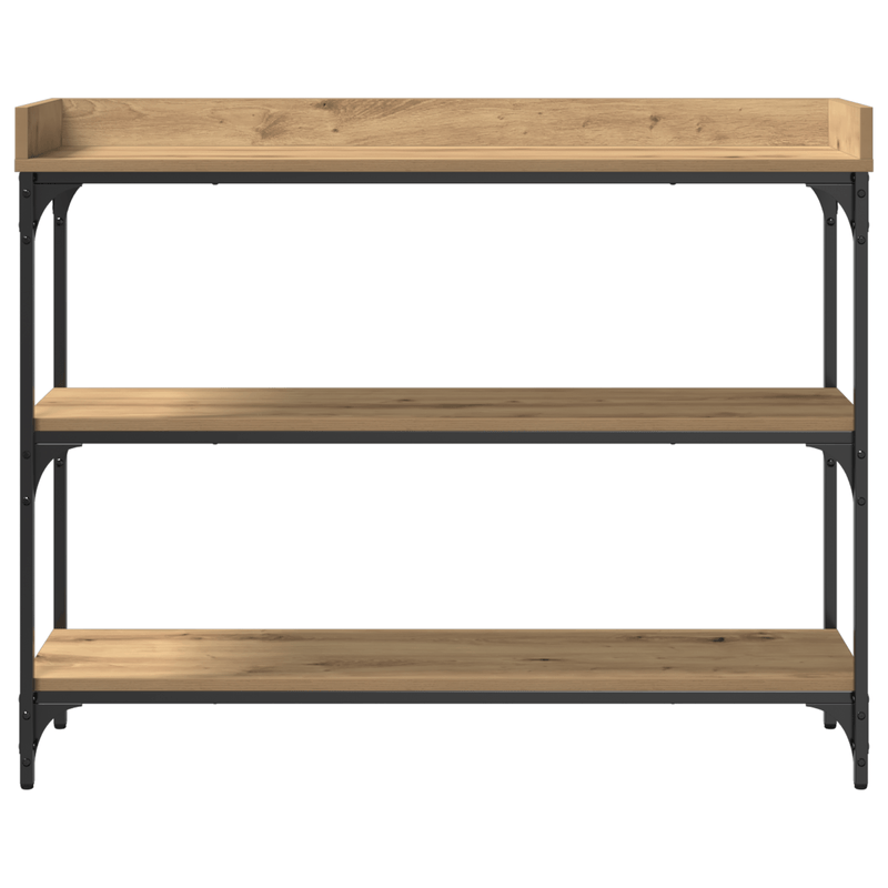 Casa si Gradina - Mobilier - Comode si corpuri - Console - Masa consola, stejar artizanal, 100x30x80 cm, lemn si otel - Infinity.ro