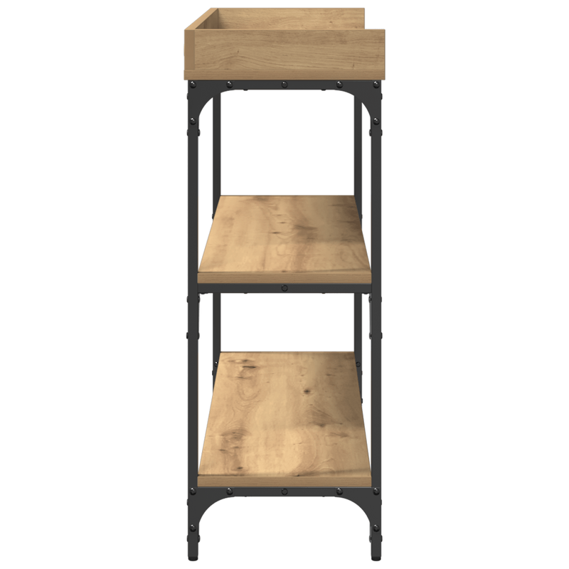 Casa si Gradina - Mobilier - Comode si corpuri - Console - Masa consola, stejar artizanal, 100x30x80 cm, lemn si otel - Infinity.ro