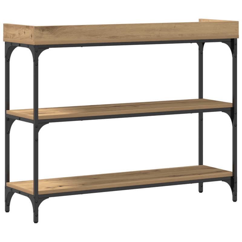 Casa si Gradina - Mobilier - Comode si corpuri - Console - Masa consola, stejar artizanal, 100x30x80 cm, lemn si otel - Infinity.ro