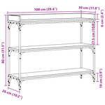 Casa si Gradina - Mobilier - Comode si corpuri - Console - Masa consola, stejar artizanal, 100x30x80 cm, lemn si otel - Infinity.ro