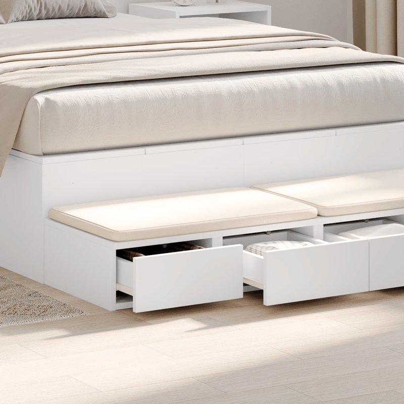 Casa si Gradina - Mobilier - Paturi si accesorii - Accesorii paturi - Sertare de pat, alb, 120x36,5x16,5 cm lemn prelucrat - Infinity.ro