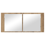 Casa si Gradina - Mobilier - Mobilier baie - Comode baie - Dulap cu Oglinda LED Stejar Artizanal 100x12x45 cm Lemn Prelucrat - Infinity.ro