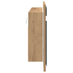 Casa si Gradina - Mobilier - Mobilier baie - Comode baie - Dulap cu Oglinda LED Stejar Artizanal 100x12x45 cm Lemn Prelucrat - Infinity.ro