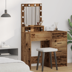 Casa si Gradina - Mobilier - Comode si corpuri - Masute de toaleta - Masa de toaleta cu lumini LED, lemn vechi, 50x41x135 cm - Infinity.ro