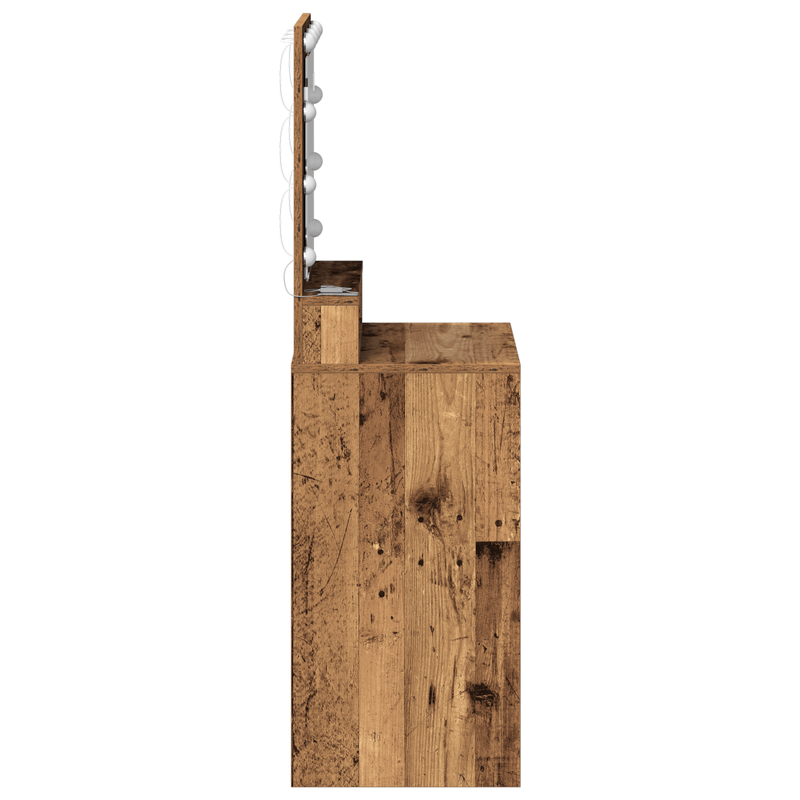 Casa si Gradina - Mobilier - Comode si corpuri - Masute de toaleta - Masa de toaleta cu lumini LED, lemn vechi, 50x41x135 cm - Infinity.ro