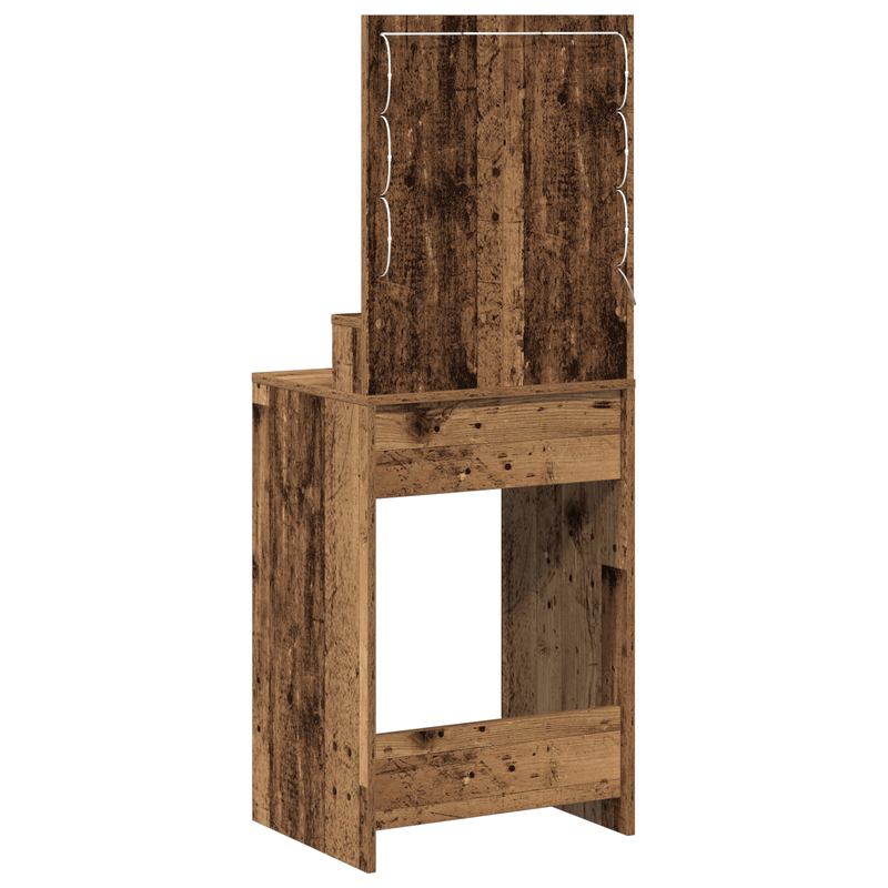 Casa si Gradina - Mobilier - Comode si corpuri - Masute de toaleta - Masa de toaleta cu lumini LED, lemn vechi, 50x41x135 cm - Infinity.ro