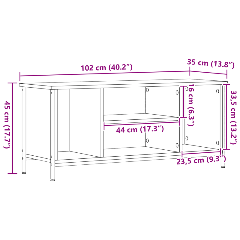 Casa si Gradina - Mobilier - Comode si corpuri - Comode - Centru de divertisment Lemn vechi Placi aglomerate, metal - Infinity.ro
