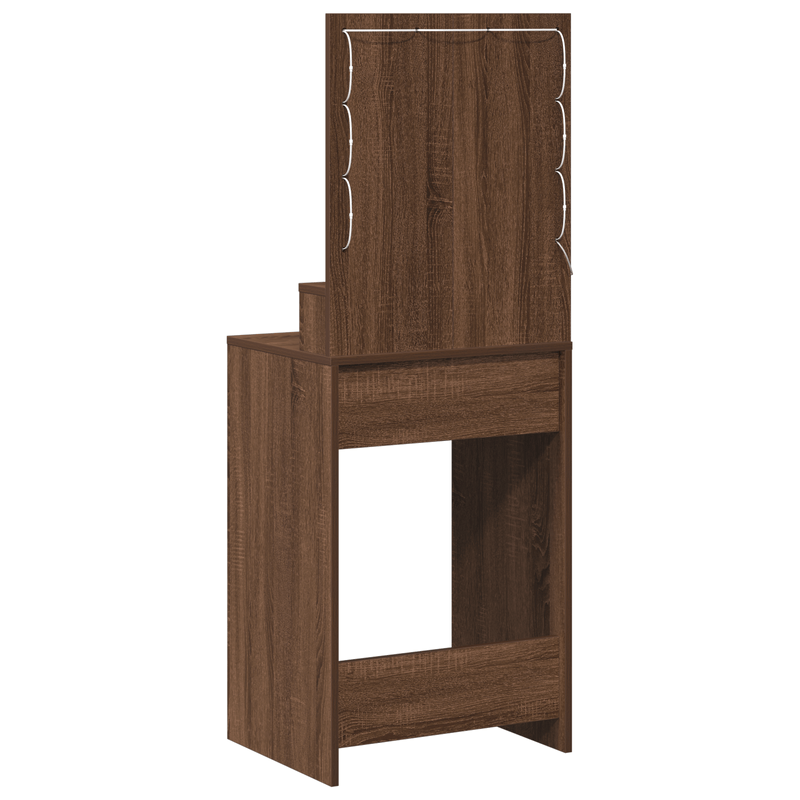 Casa si Gradina - Mobilier - Comode si corpuri - Masute de toaleta - Masa de cosmetica cu lumini LED, stejar maro, 50x41x135 cm - Infinity.ro