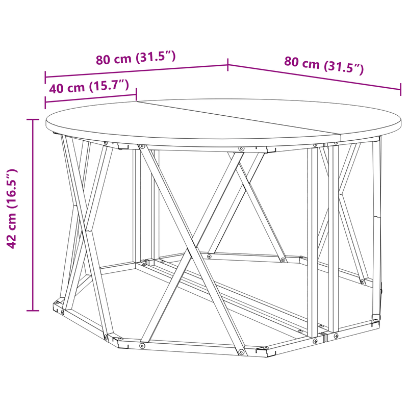 Casa si Gradina - Mobilier - Mese si birouri - Masute de cafea - Masa de cafea, stejar sonoma, 80x80x42 cm, lemn prelucrat - Infinity.ro