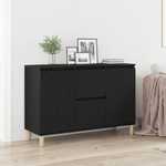 Casa si Gradina - Mobilier - Comode si corpuri - Comode - Bufet Negru Stejar 101x35x60 cm din Lemn Ingineresc - Infinity.ro
