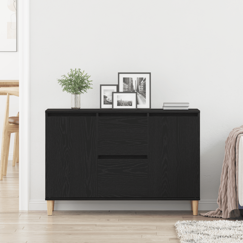 Casa si Gradina - Mobilier - Comode si corpuri - Comode - Bufet Negru Stejar 101x35x60 cm din Lemn Ingineresc - Infinity.ro