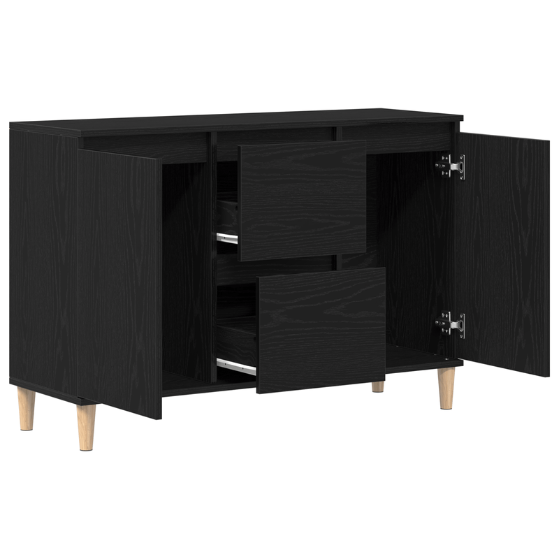 Casa si Gradina - Mobilier - Comode si corpuri - Comode - Bufet Negru Stejar 101x35x60 cm din Lemn Ingineresc - Infinity.ro
