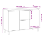 Casa si Gradina - Mobilier - Comode si corpuri - Comode - Bufet Negru Stejar 101x35x60 cm din Lemn Ingineresc - Infinity.ro