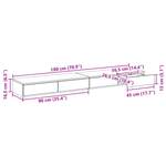 Casa si Gradina - Mobilier - Paturi si accesorii - Accesorii paturi - Sertar pentru pat Gri Sonoma 180x36,5x16,5 cm Fabricat din lemn - Infinity.ro