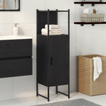 Casa si Gradina - Mobilier - Mobilier baie - Corpuri baie - Dulap de baie, negru, 33x33x120,5 cm, lemn prelucrat - Infinity.ro