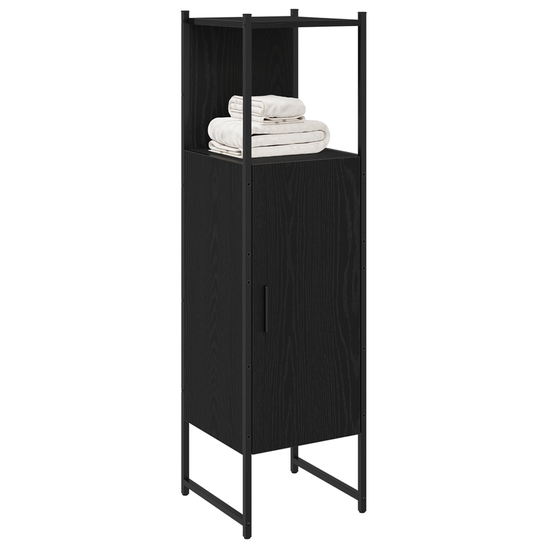 Casa si Gradina - Mobilier - Mobilier baie - Corpuri baie - Dulap de baie, negru, 33x33x120,5 cm, lemn prelucrat - Infinity.ro