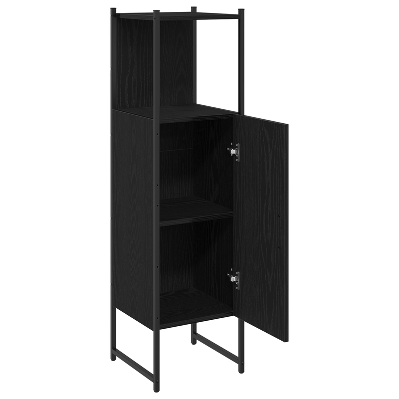Casa si Gradina - Mobilier - Mobilier baie - Corpuri baie - Dulap de baie, negru, 33x33x120,5 cm, lemn prelucrat - Infinity.ro