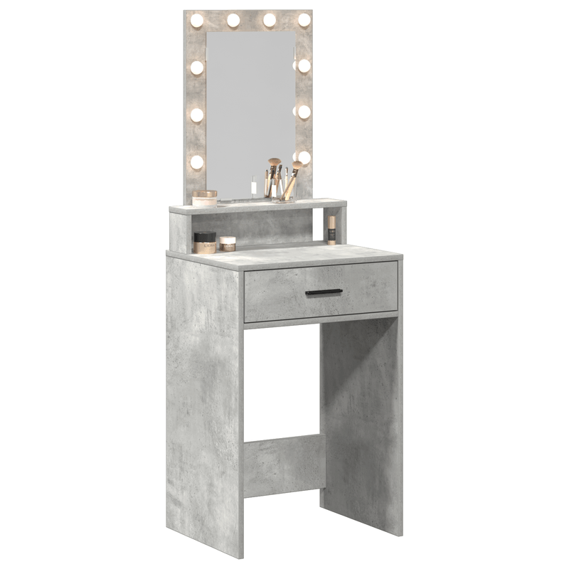 Casa si Gradina - Mobilier - Comode si corpuri - Masute de toaleta - Masa de toaleta  cu lumini LED Gri din beton 50x41x140 cm - Infinity.ro