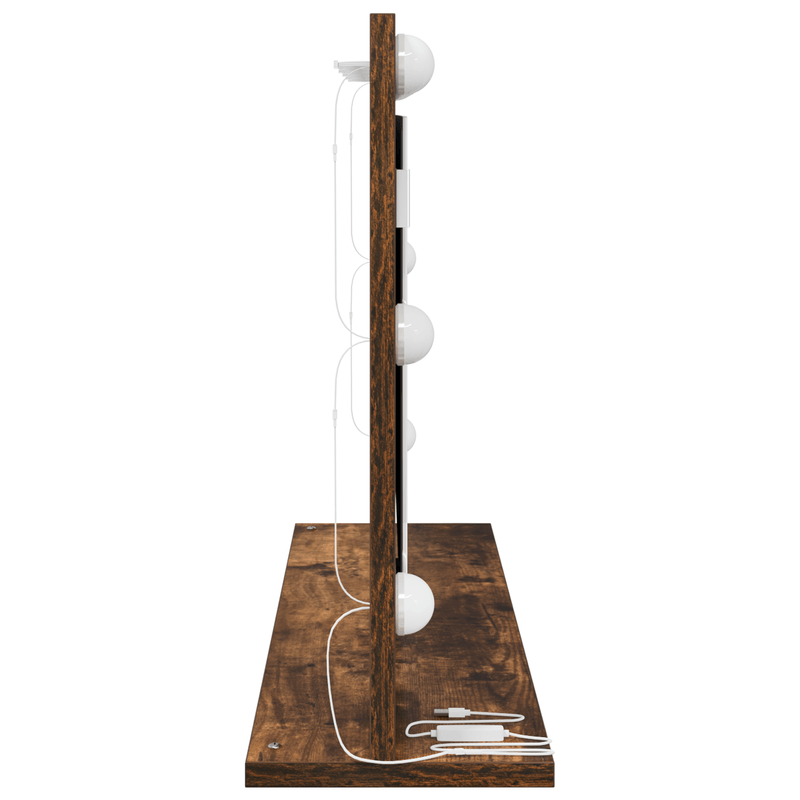 Casa si Gradina - Decoratiuni - Oglinzi - Oglinda de toaleta Stejar fumuriu, argint Lemn, sticla 80 x 45 cm - Infinity.ro
