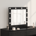 Casa si Gradina - Decoratiuni - Oglinzi - Oglinda de toaleta cu lumini LED Stejar Negru 60x55x18 cm - Infinity.ro