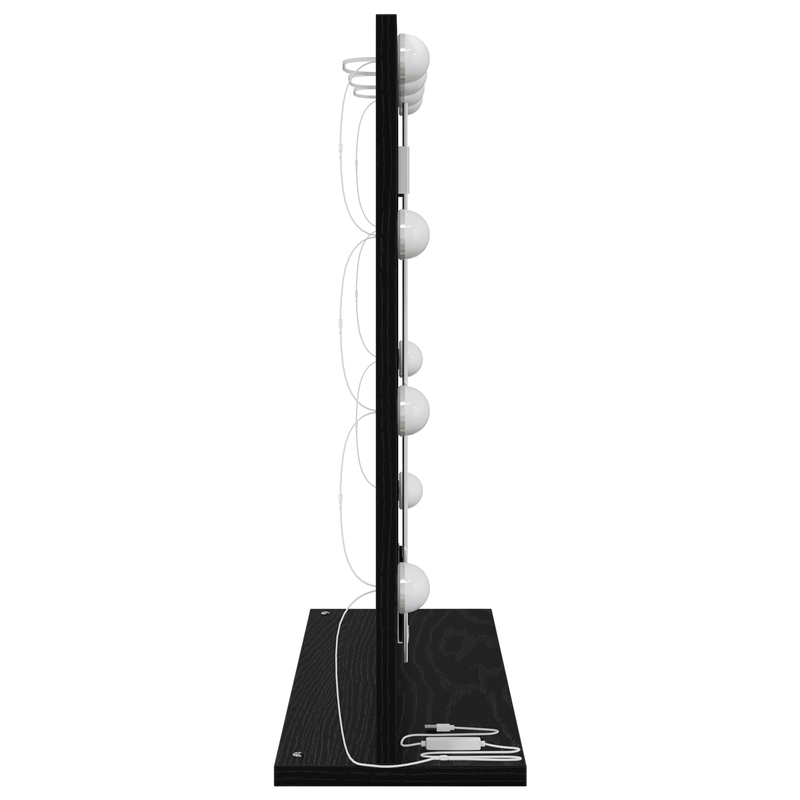 Casa si Gradina - Decoratiuni - Oglinzi - Oglinda de toaleta cu lumini LED Stejar Negru 60x55x18 cm - Infinity.ro