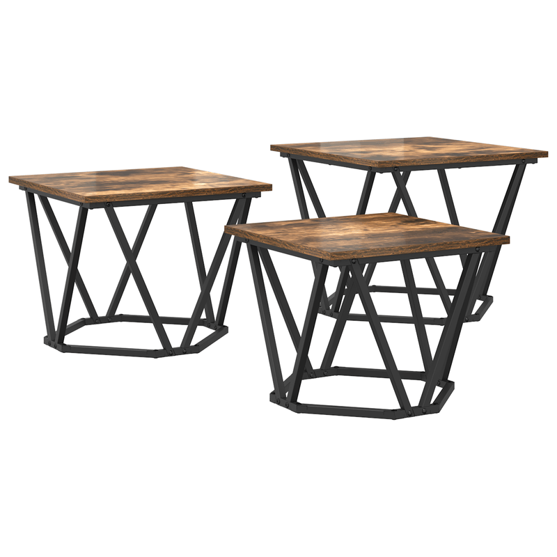 Casa si Gradina - Mobilier - Mese si birouri - Masute de cafea - Mese Laterale 3 pcs Stejar Fumat Din Lemn Compus - Infinity.ro