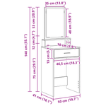 Casa si Gradina - Mobilier - Comode si corpuri - Masute de toaleta - Masa de toaleta cu sertare, alb, 50x41x135 cm - Infinity.ro