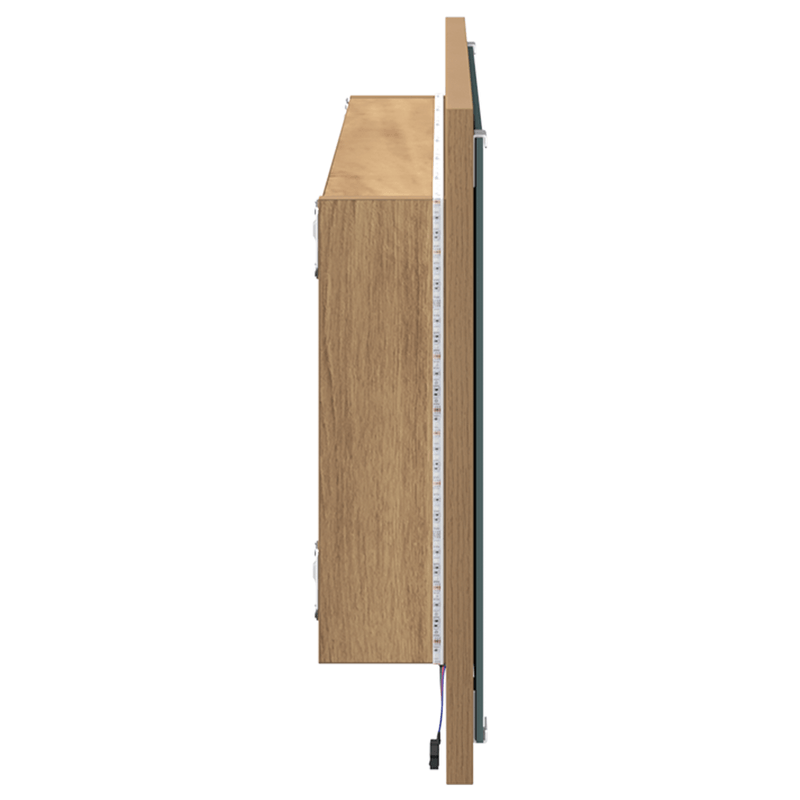 Casa si Gradina - Mobilier - Mobilier baie - Oglinzi baie - Oglinda de baie Stejar artizanal Lemn prelucrat, Sticla - Infinity.ro
