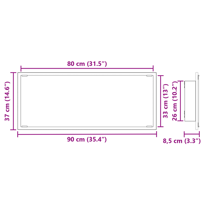 Casa si Gradina - Mobilier - Mobilier baie - Oglinzi baie - Oglinda de baie Stejar artizanal Lemn prelucrat, Sticla - Infinity.ro