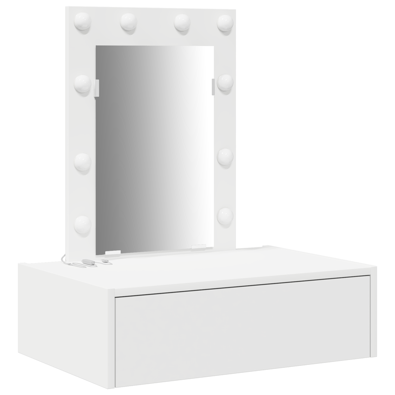 Casa si Gradina - Mobilier - Comode si corpuri - Masute de toaleta - Masa de toaleta suspendata cu LED, alb - Infinity.ro