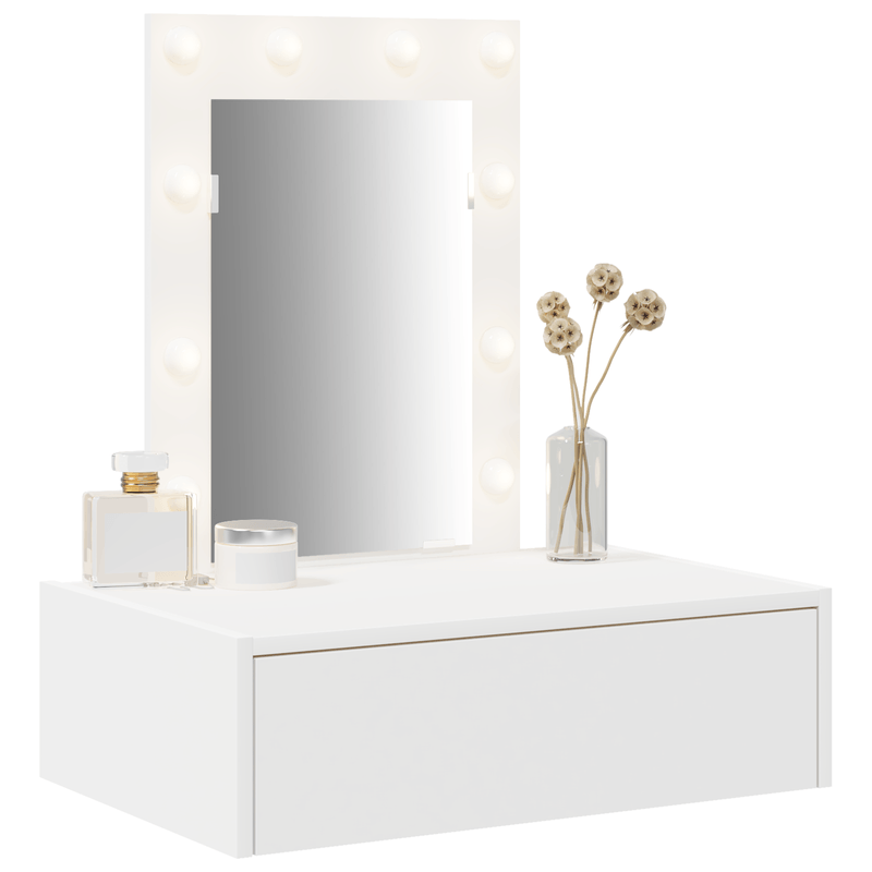 Casa si Gradina - Mobilier - Comode si corpuri - Masute de toaleta - Masa de toaleta suspendata cu LED, alb - Infinity.ro