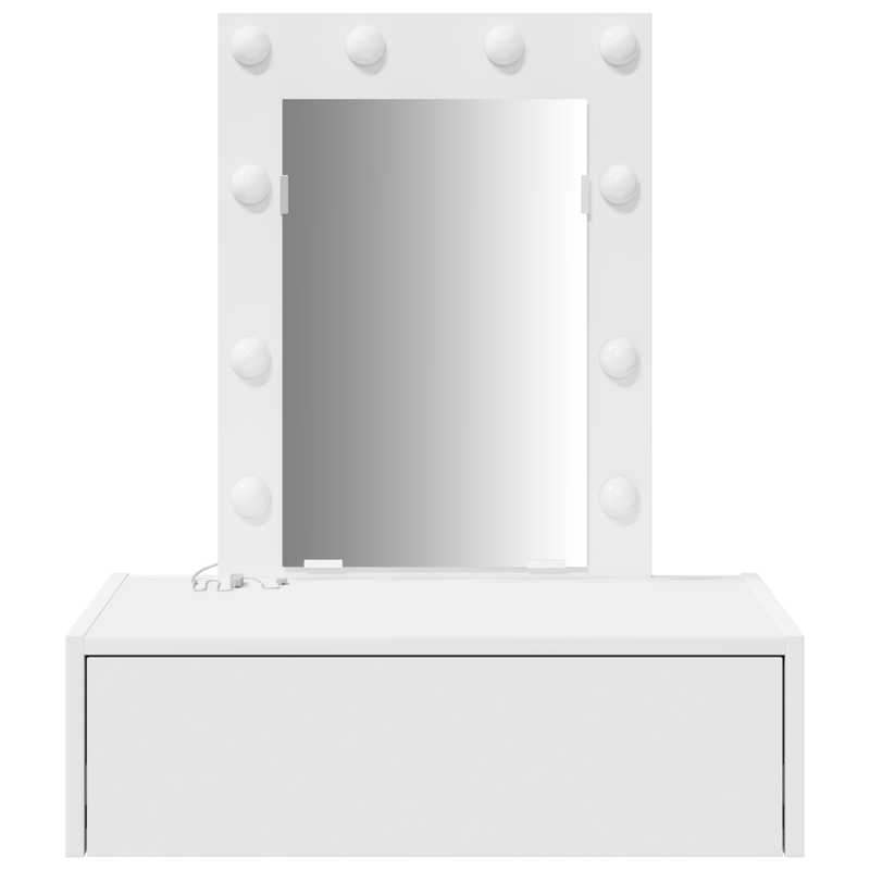 Casa si Gradina - Mobilier - Comode si corpuri - Masute de toaleta - Masa de toaleta suspendata cu LED, alb - Infinity.ro